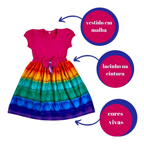 Imagem 3 de 6 de Vestido Infantil Temático Diversos Temas Crianças Vestidos Infantis Temáticos Vários Festa Passeio Menina Fab1