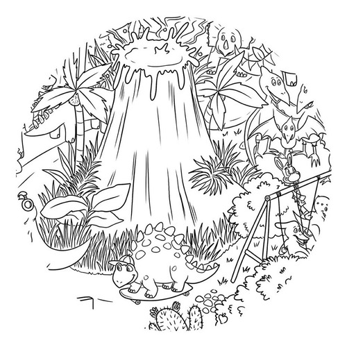 Mandala Para Colorear / El Mundo De Los Dinos