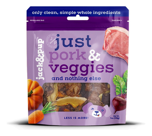 Petisco Jack Pup P/ Cães Carne Suína Mix De Vegetais Vegano