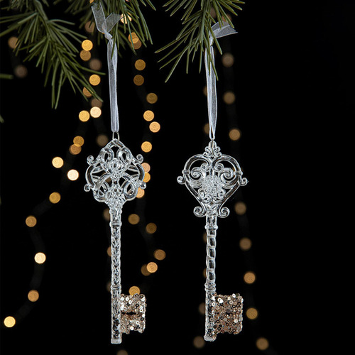 2 Piezas De Adornos Navideños Con Forma De Llave, Colgantes
