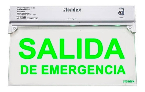 Cartel Led Autónomo Señal Salida D Emergencia Atomlux Oferta