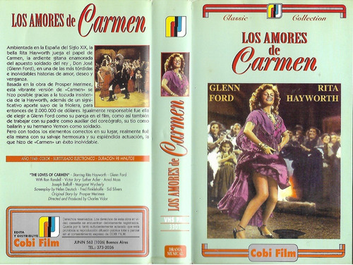 Los Amores De Carmen Vhs Rita Hayworth Glenn Ford Nuevo