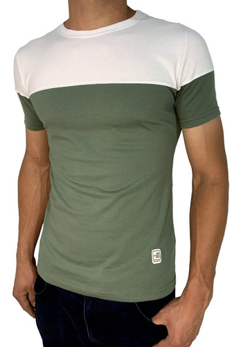 Remera Hombre Combinada Algodon Jersey Calidad Premium 