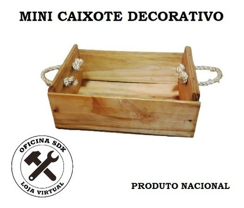 Mini Caixote Decorativo Madeira Artesanal