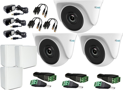 Combo De (03) Tres Camaras Domo 1080p+video Baluns+fuentes