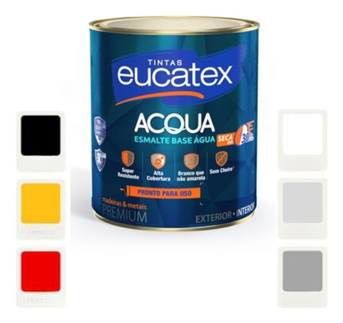 Tinta Esmalte Base Água Para Madeira E Metal 900ml  Eucatex