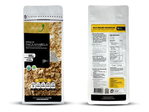 Harina De Maca Amarilla Orgánica Gelatinizada 500g