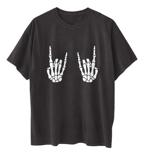 Camiseta N Para Mujer Dark F841, Diseño De Calavera Gótica,