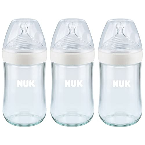 Botellas De Vidrio Natural Nuk Simply, 8 Onzas, Paquete De 3