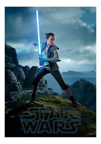 Poster Decorativo Cine Retro Película Star Wars - Rey