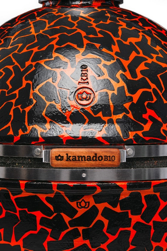 Imagen 2 de 10 de Parrilla Kamado Kb10 Mo Negro Y Naranja Grande