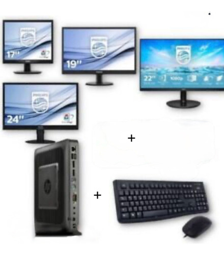 Mini Pc Hp T520 128gb Mini Computadora Dual 8gb + Monitor (Reacondicionado)