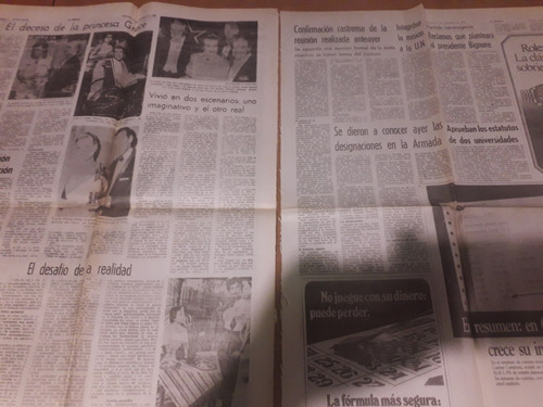 Diario La Prensa 15 09 1982 Perón Licio Gelli Princesa Grace (Usado)