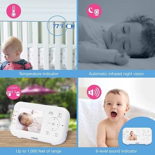 Imagen 6 de 6 de Video Monitor Digital Para Bebes Vtech Vm3252 Con Audio