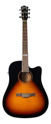 Violao Eletrico Tagima Kansas Sunburst Com Afinador Digital Orientação Da Mão Destro