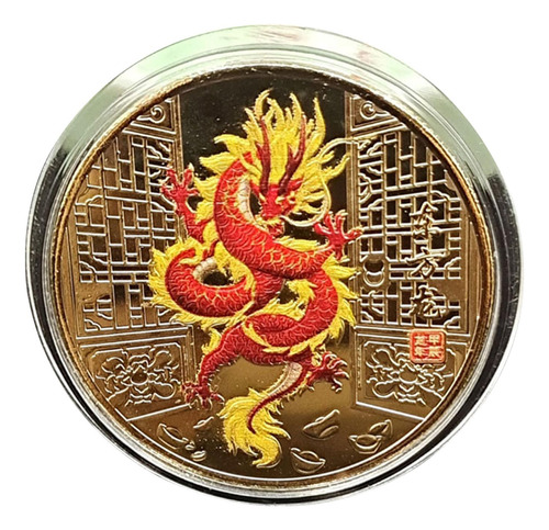 2024 Años Del Dragón Moneda China Artesanía Moneda Dorado