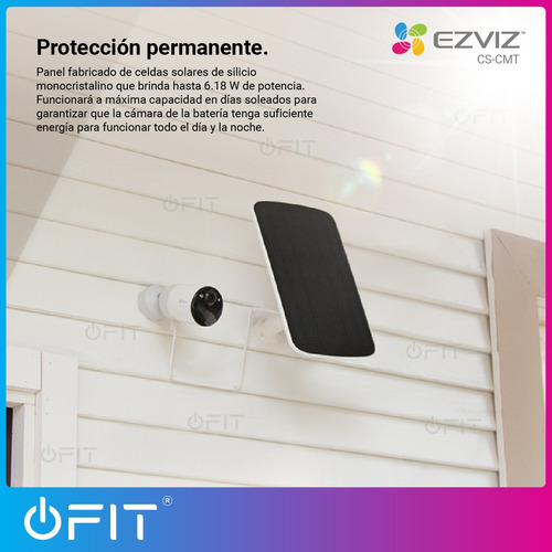 Imagen 4 de 10 de Panel Solar De Carga 6w Para Camaras Con Bateria Ezviz Cmt