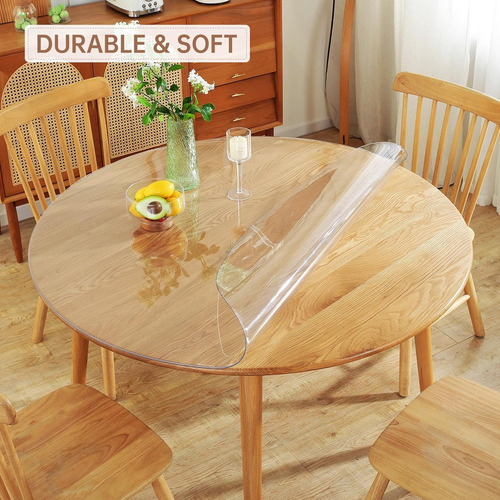Protector De Mesa Redondo Transparente 40 Pvc 2mm