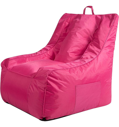 Urban Shop Supportive Canvas Bean Bag Con Bolsillo, Rosa