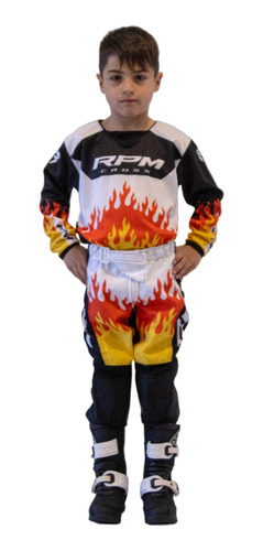 Conjunto Equipo Niño Kid Enduro Motocross Rpm Moto Flame