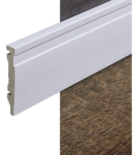 Cubre Zocalo Blanco Pvc Eps 2,50m X 10cm Piso Vinilico 