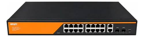 Switch Poe Haiz 16 Portas 2 Uplink 2 Sfp Gigabit Hz-16g22gb