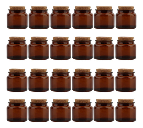 Paquete 24 Botellas Vidrio 100 Ml Mini Tarros Velas Corcho