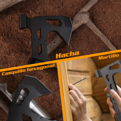 Hacha Martillo Y Cuchillo Multiherramienta Acero Inoxidable