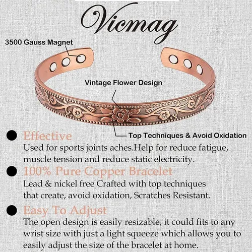 2 Pulsera Magnética Cobre Para Aliviar El Dolor La Artritis