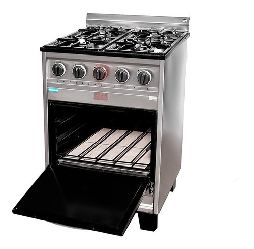 Imagen 2 de 4 de Cocina Tecnocalor Industrial 4 H 55 Cm Ac. Inox. R Fundicion