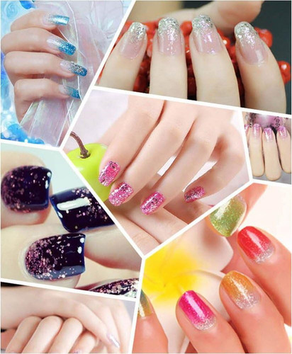 Xichen®72pc Nail Art Glitter Pó Dicas Decoração (72)