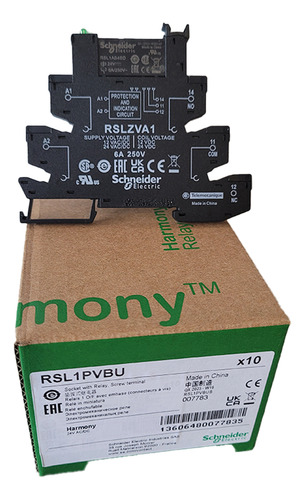 Relé Interface 6a, 1naf 24v Base Paraf. Schneider Rsl1pvbu
