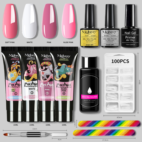 Kit De Polygel Completo De Uñas Con Lámpara Uv 12pcs