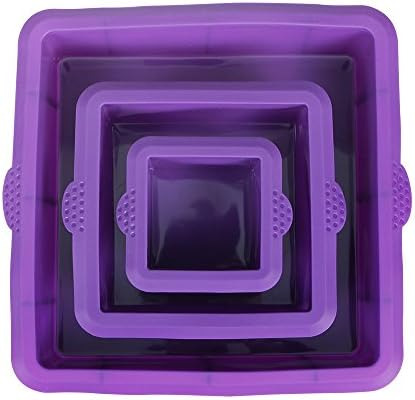 Juego De Moldes Cuadrados Para Pasteles, Moldes De Silicona