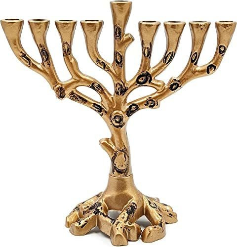 Hanukkah Menorah Tree Of Life, Brass