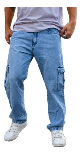 Pantalon De Jeans Con Roturas De Hombre Mom