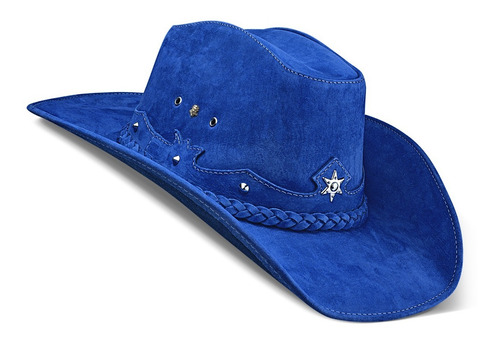 Imagem 1 de 7 de Chapeu Country Feminino Couro Legítimo Nobre Rodeio Cowgirl Chapéus Texano Americano Estrela Várias Cores