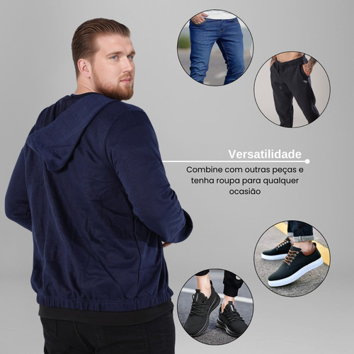 Jaqueta Casaco De Frio Masculino Com Capuz Plus Size G1 A G3