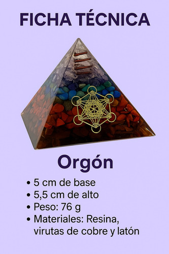 Orgón Pirámide Energía Egipcia Armonización Protección Hkt 7 Chakras Cubo De Metatron