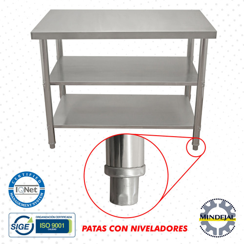 Mesa Isla Doble Acero Inoxidable