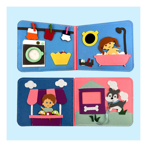 Story Cloth Book Educativo Preescolar Juguete Sensorial