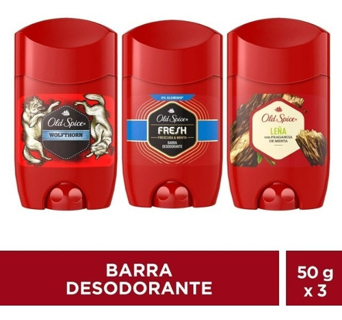 Pack Old Spice Desodorante En Barra 3 Piezas 50g Cu