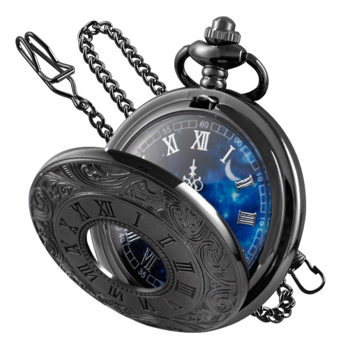Tiong Reloj De Bolsillo Con Diseno De Estrella Azul Hueca Nu