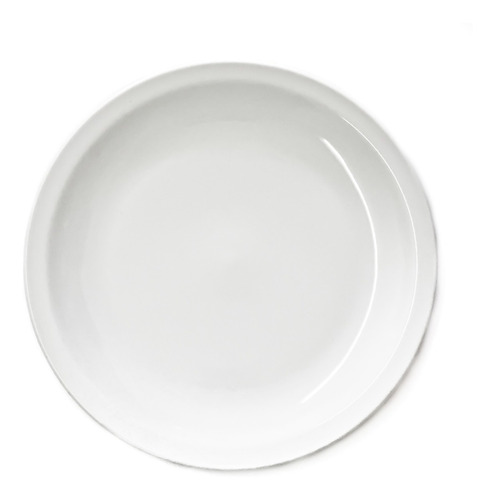 Plato Playo De Mesa Porcelana Tsuji 450 25cm X6 Un. Blanco