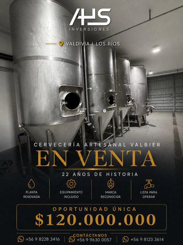 Cervecería Valbier Equipada En Venta, Valdivia