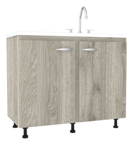 Mueble / Módulo Base Para Lavaplatos Color Blanco/cenizo