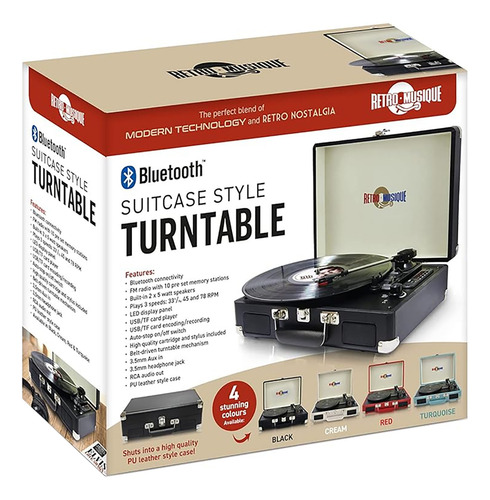 Tocadiscos Retro Musique Kxrm19 Bluetooth Fm Usb - Tecnobox