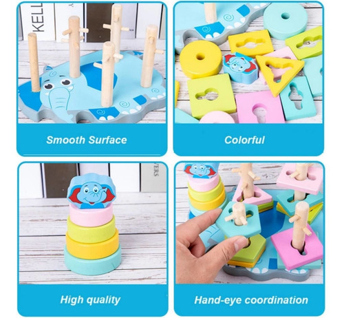 Imagen 5 de 5 de Juguetes Educativos De Madera Para Bebés Didácticos P/ Niños
