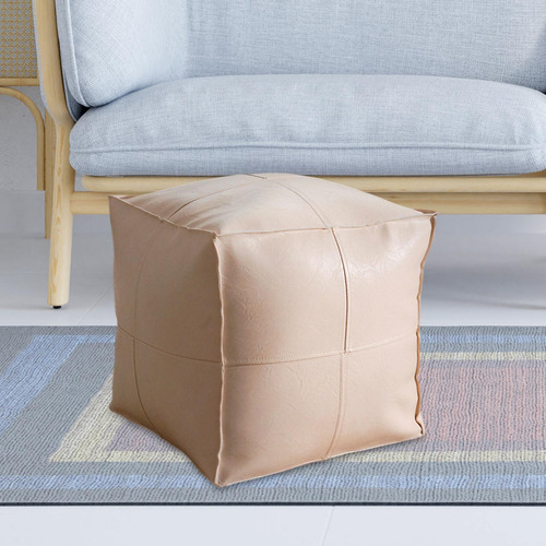 Funda De Puf Sin Relleno Puf Sin Relleno Cuadrado Beige