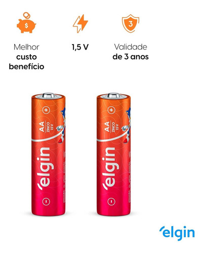 Pilha Pequena Aa De Zinco Com 4 Unidades 1,5v 82185 Elgin